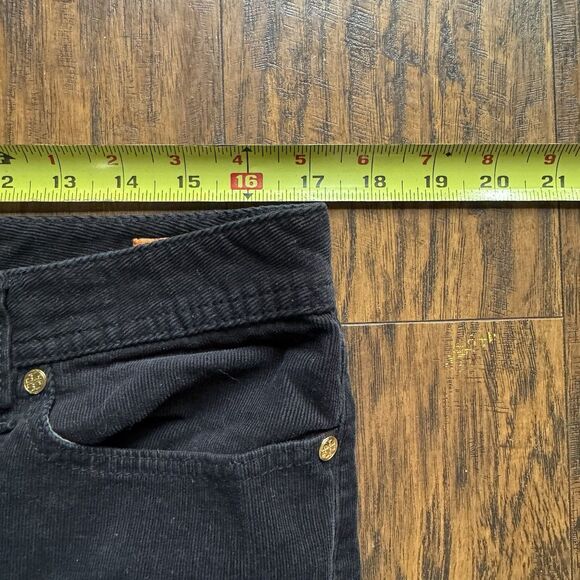 Tory Burch Corduroy Pants Size 32 Black Ivy Super Skinny Winter Fall - Picture 5 of 9